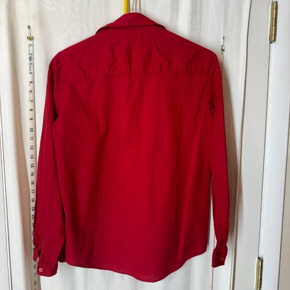 Vintage Women's Fenn Wright & Manson Red Button-Down Shirt - Picture 2 of 10
